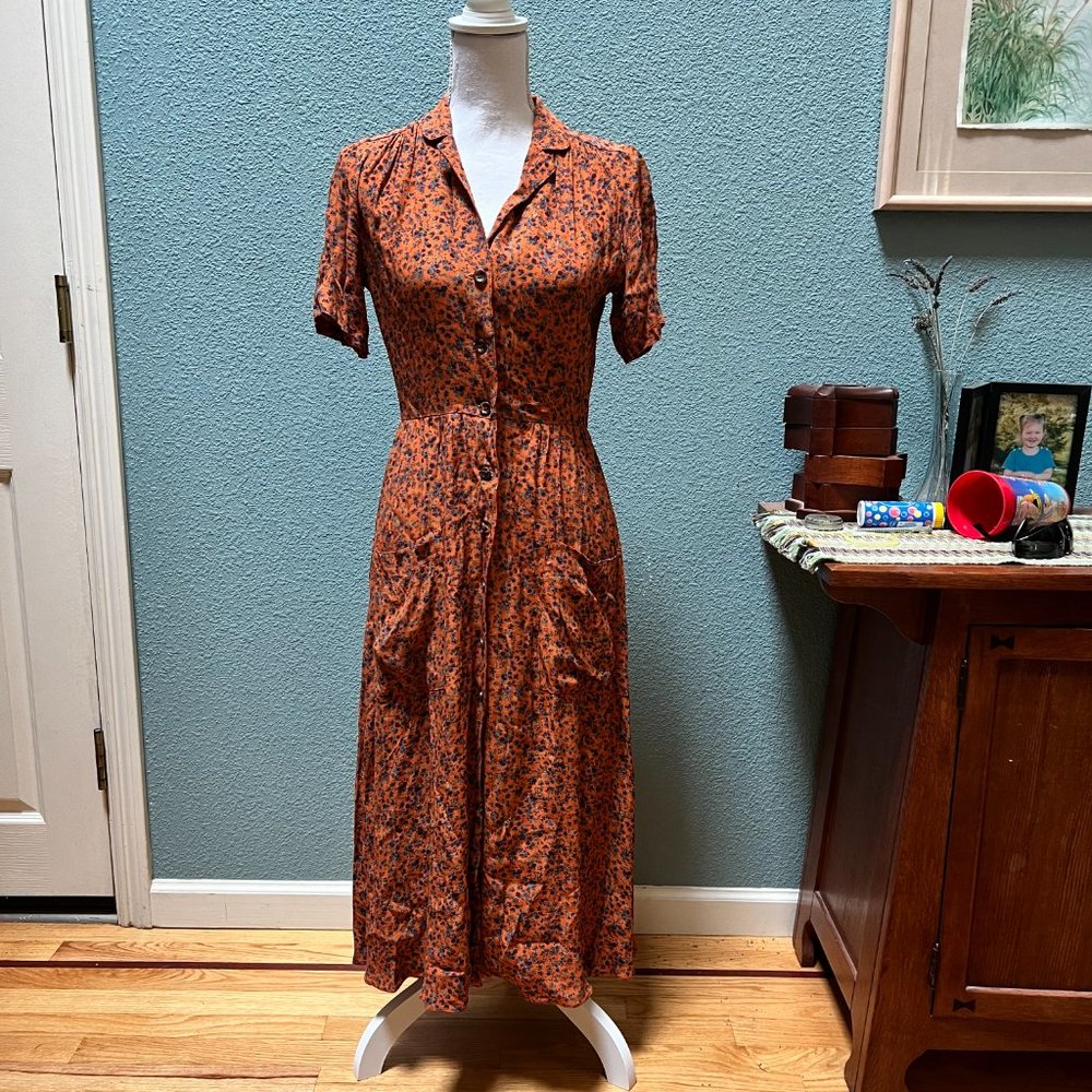 XS Urban Outfitters Button-up Dress with pockets